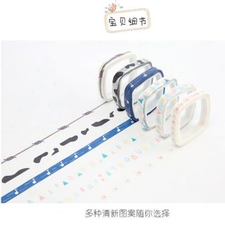 Băng dính trang trí washi tape bản nhỏ 🐻🌸