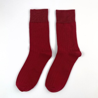 Vớ cổ cao nam đi giày tây GOMTAT mẫu gân chìm màu đỏ, chất liệu cotton cao cấp, hút ẩm thoáng khí  - LUX-TAYCHIM-DO