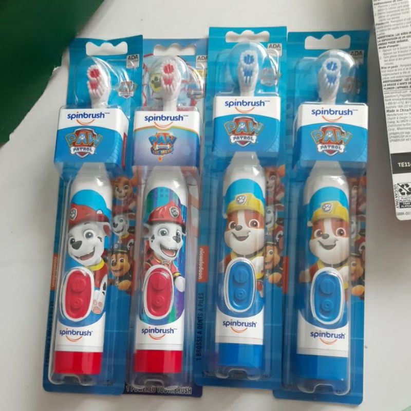 BÀN CHẢI PIN HÌNH CHÓ CỨU HỘ NÓN VÀNG / HỒNG PAW PATROL KID’S SPINBRUSH ...