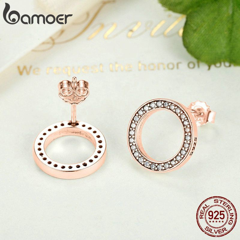 Bamoer Bông Tai Tròn bạc 925