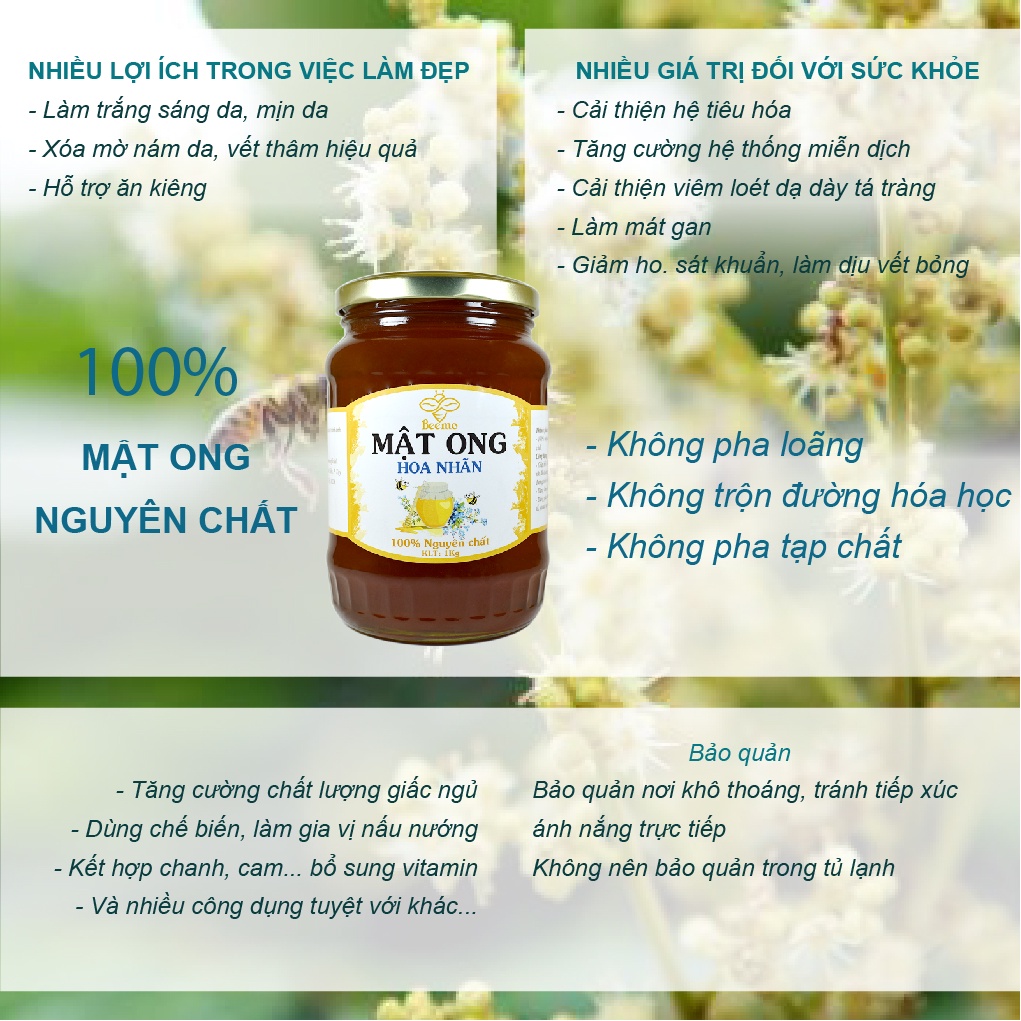 Mô tả Mật ong nguyên chất hoa nhãn 1Kg Beemo - 2