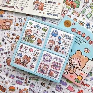100 tờ sticker dễ thương trang trí, QNshop nguyrn liệu Handmade