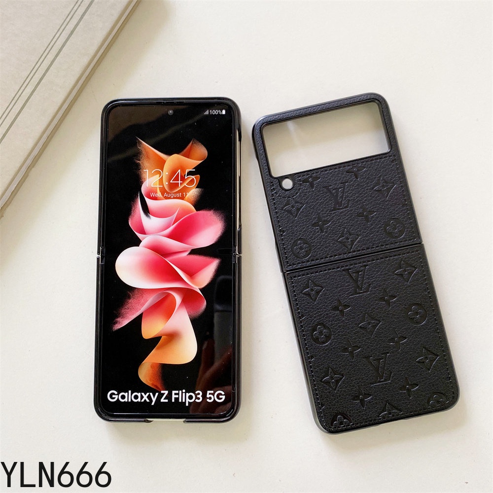 Sang Trọng Thiết Kế V Da PU Chống Sốc Ốp lưng Samsung Galaxy Z Flip 1 2 3 4 5 6 7FE 7 Ốp Lưng Gấp Cho Samsung Galaxy Z Flip7