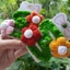 Kẹp tóc hoa năm cánh len nhiều màu sắc - Handmade len - Crochet