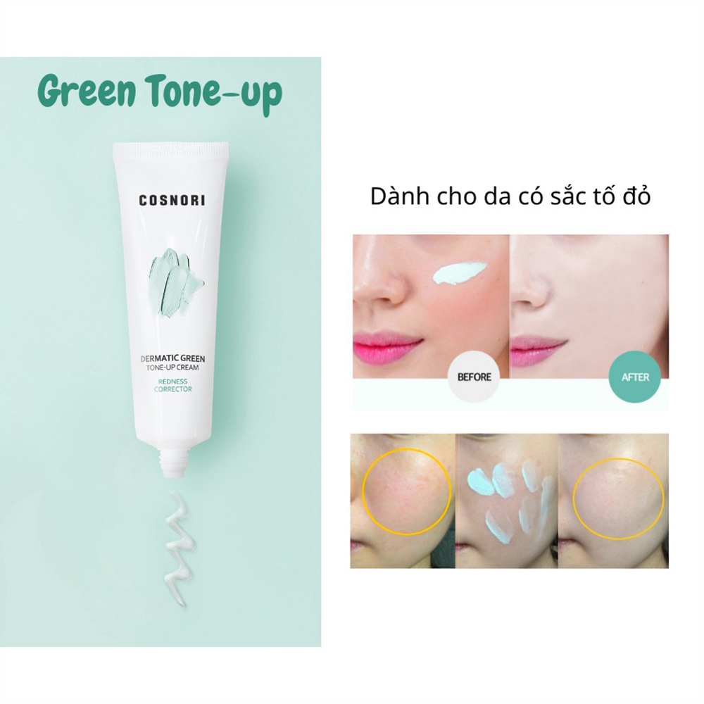[COSNORI] Kem dưỡng tông màu xanh lá cây Dermatic 50ml