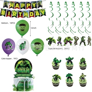 ST2 The Hulk Robert Bruce Banner Trang trí tiệc sinh nhật biểu ngữ bong bóng bánh topper mặt dây chuyền bộ cung cấp TS2