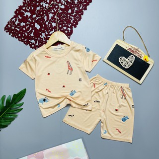 Đồ bộ bé trai Đồ bộ bé gái Bộ Minky Mom ngắn tay thun lạnh MK02
