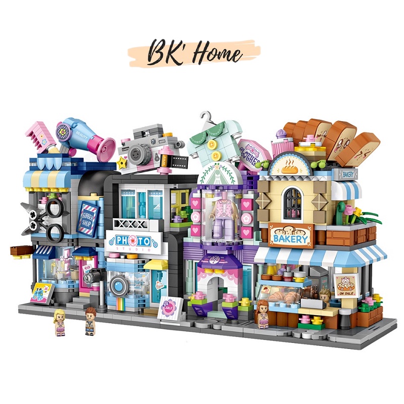 Đồ chơi lắp ráp building blocks mô hình cửa hàng tiện lợi- hair salon ...