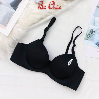 Áo lót hình lông vũ viền thẳng A01, áo lót nữ hình bàn tay nâng đẩy ngực chống xệ BC_CHIC LINGERIE