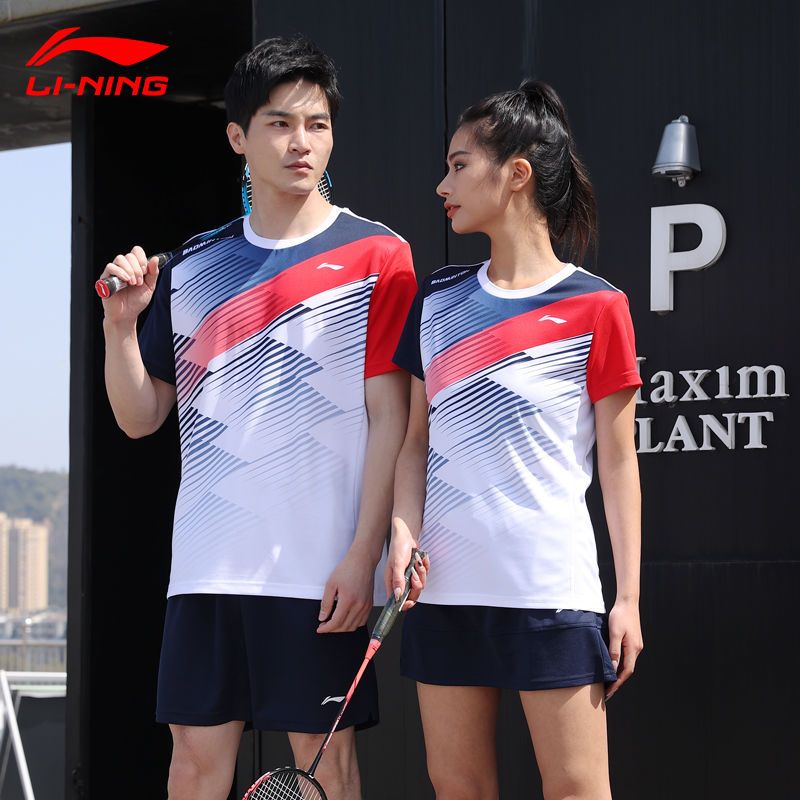 Li Ning Bộ Áo Thun Tay Ngắn Và Quần Short Thể Thao Đánh Cầu Lông Nhanh Khô Cho Nam Và Nữ