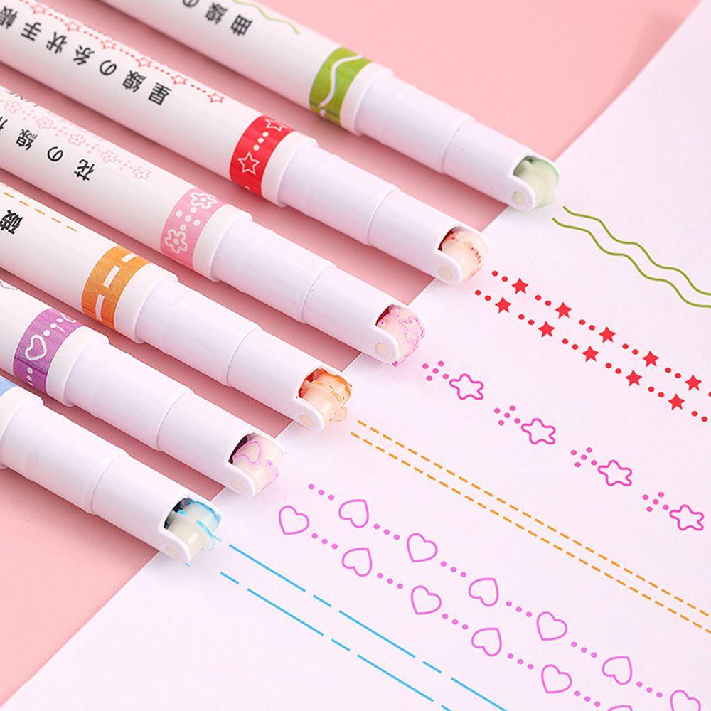THFENG 6 Bút Đánh Dấu Nghệ Thuật Văn Phòng Phẩm Giáng Sinh Đồ Dùng Văn Phòng Hình Hoa Dụng Cụ Vẽ Highlighters Nhiều Hình Dạng