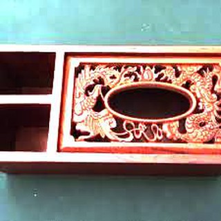 Hộp giấy 3 ngăn gỗ hương
