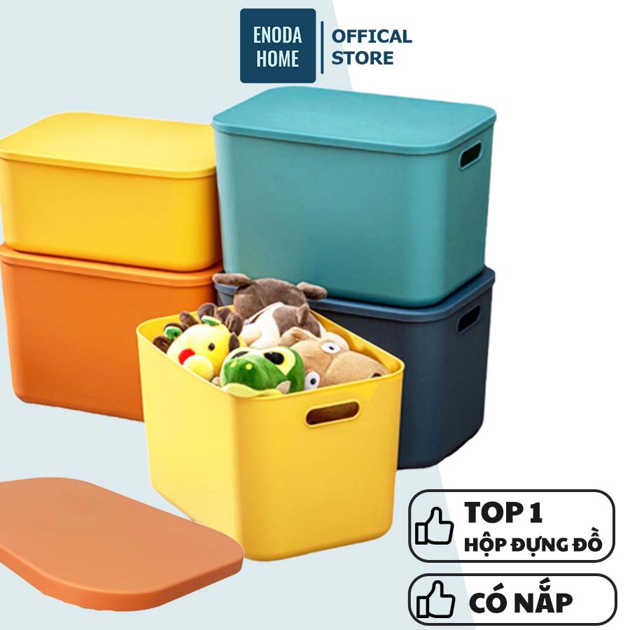 Hộp Đựng Đồ, Hộp Nhựa Đựng Đồ Chơi Enoda Home Có Nắp Decor Để Bàn Nhiều Màu Cao Cấp Q002