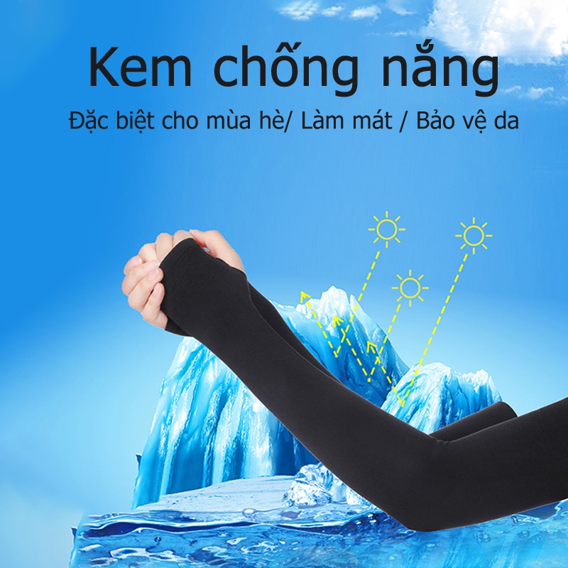 Găng ống tay lụa lạnh chống nắng chống tia cực tím UPF50+ cho lái xe câu cá đạp xe