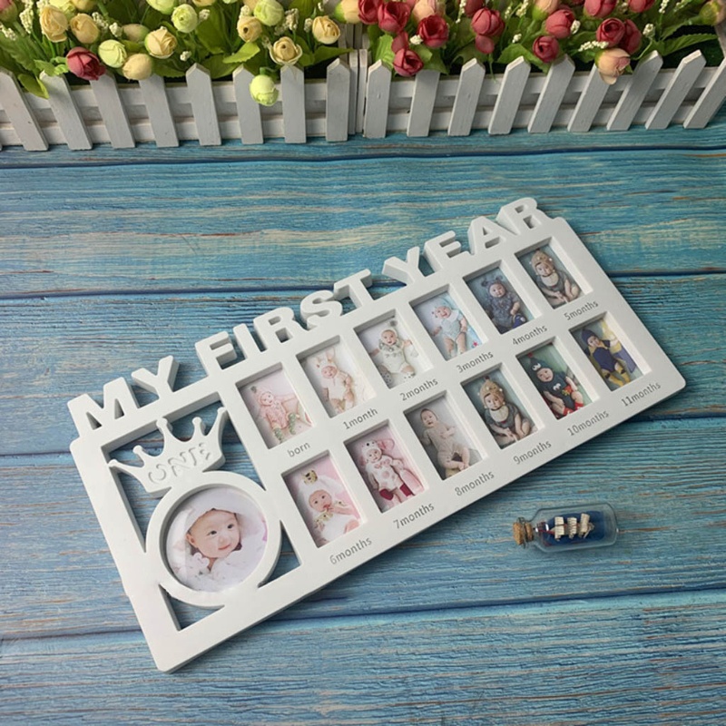 Khung Ảnh Lưu Niệm Năm Đầu Đời In Chữ My First Year Cho Bé 0-12 Tháng Tuổi