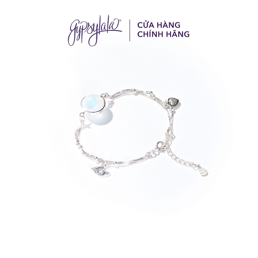 Ảnh Vòng Tay Bạc 925 Đá Ánh Trăng Moonstone Thiên Nhiên Phong Thủy May Mắn Không Kị Mệnh SP002712 Gypsy.lala 1