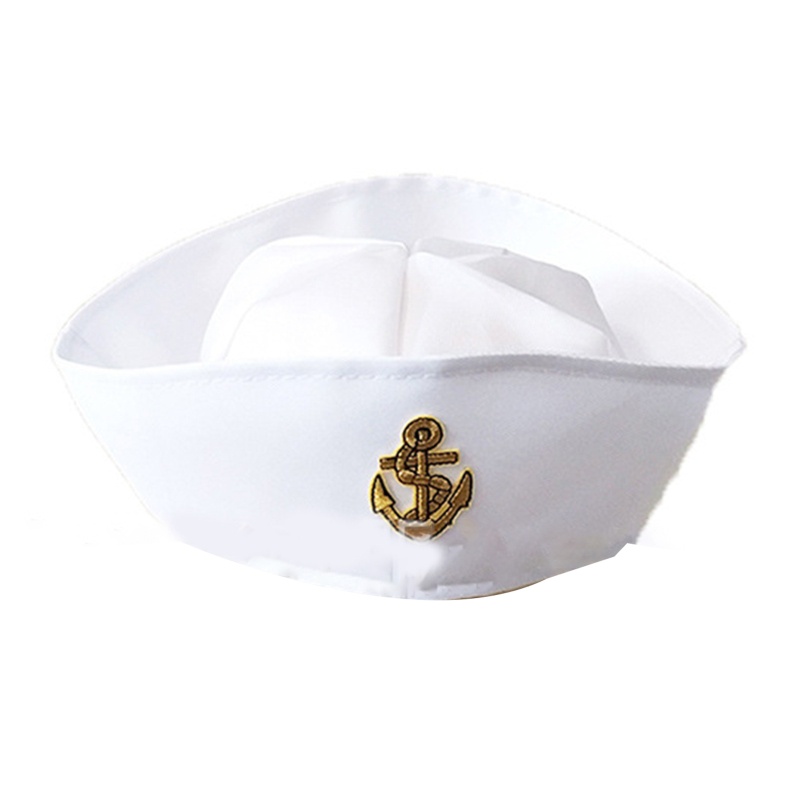 Sky vintage white navy marine captain cap mũ thủy thủ mũ quân đội mũ cosplay lạ mắt cho các buổi biểu diễn sân khấu nhiếp ảnh