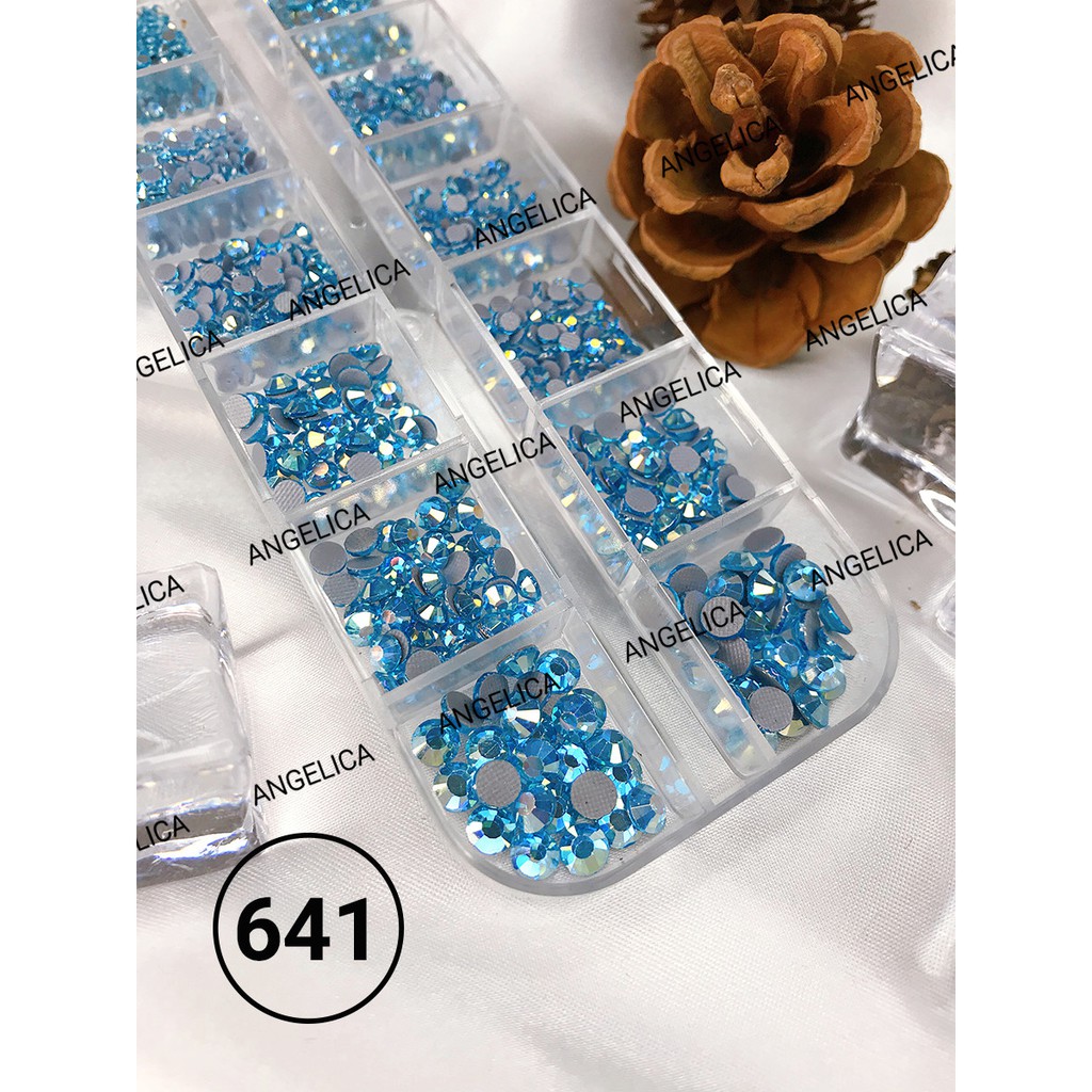 Đá Chân Lưới Nail 12 Khía Heaven Aquamarine Đính Móng ANGELICA 641