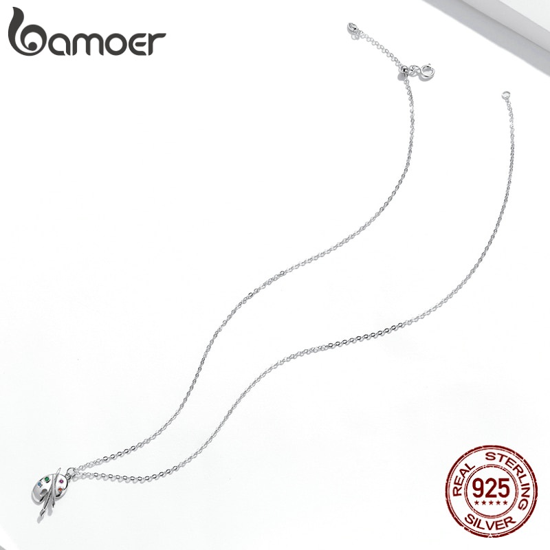 Dây Chuyền Bamoer Scn457 bạc 925 Màu Bạc Mặt Hình Bảng Vẽ Nghệ Thuật Và Cọ Đính Đá Zircon Thời Trang Cho Phụ Nữ