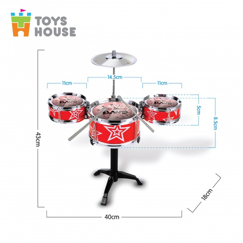 Ảnh Bộ Trống đồ chơi cho bé Jazz Drum Toys house Đồ chơi âm nhạc 4