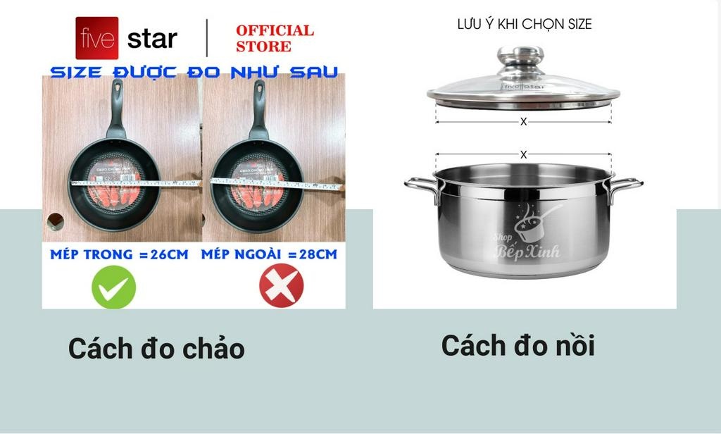 Mô tả Vung kính cao cấp Fivestar dùng cho nồi và chảo size 16 cm đến 32cm - 1