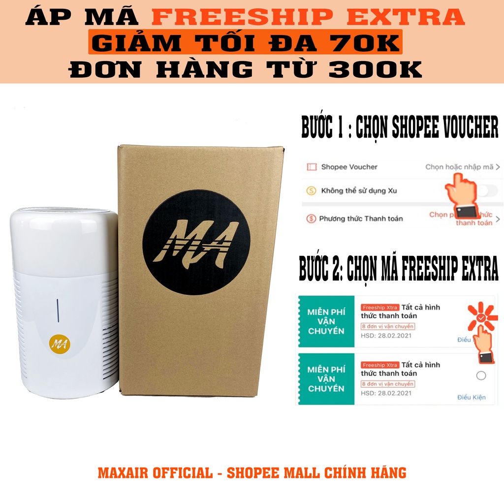 Ảnh Máy lọc lọc không khí Max Air lọc sạch lông chó mèo, tích hợp đèn ngủ rất cần cho người bị hen suyễn, dị ứng 4