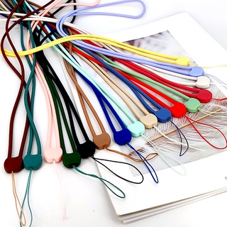 Dây Đeo Điện Thoại Di Động/Chìa Khóa Dài Co Giãn Bằng Silicon Màu Trơn Chống Mất