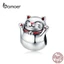Hạt charm Bamoer bằng bạc 925 hình mèo may mắn trang trí vòng tay