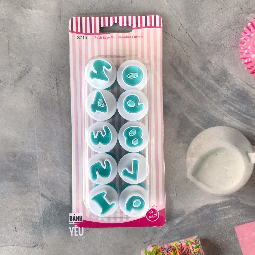 Khuôn Nhấn Bánh Quy/ Fondant 10 Con Số - KH219