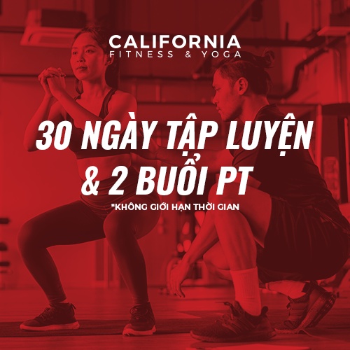[TOÀN QUỐC] E-voucher tập gym California Fitness - 30 ngày toàn thời gian & 2 buổi tập cùng HLV cá nhân
