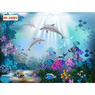 Tranh Dán Tường Đại Dương 3D Hiện Đại đẹp lung linh, hình ảnh chân thực dán phòng bé, khu vui chơi