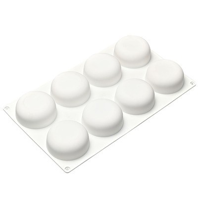 Khuôn silicon 8 ô dạng tròn dùng làm đồ ngọt đa năng tiện dụng