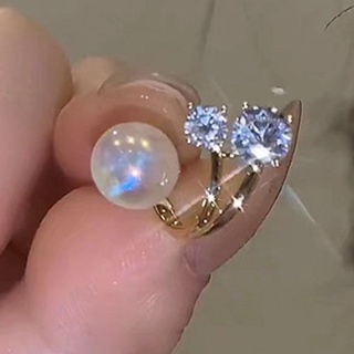 Bông Tai Một Mặt Đính Đá Và Ngọc Trai Nhân Tạo Phong Cách Hàn Quốc Thời Trang