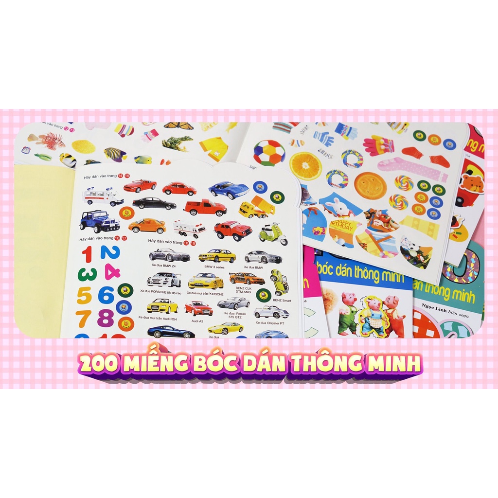 Ảnh SÁCH - 200 miếng bóc dán thông minh 2-6 tuổi ( nhiều chủ đề ) 2