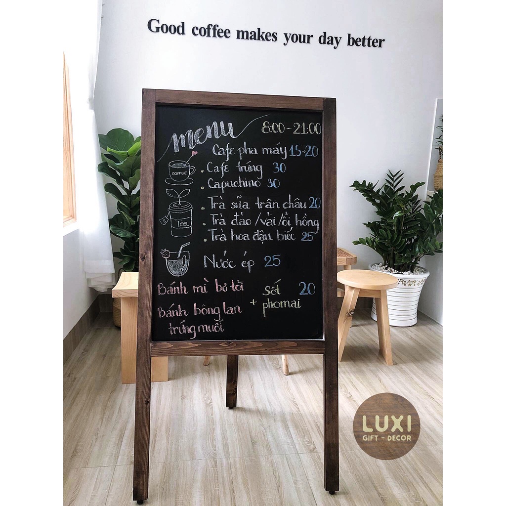 LUXI decor - Bảng MENU viết phấn chân gỗ gấp, bảng dùng ngoài trời ...