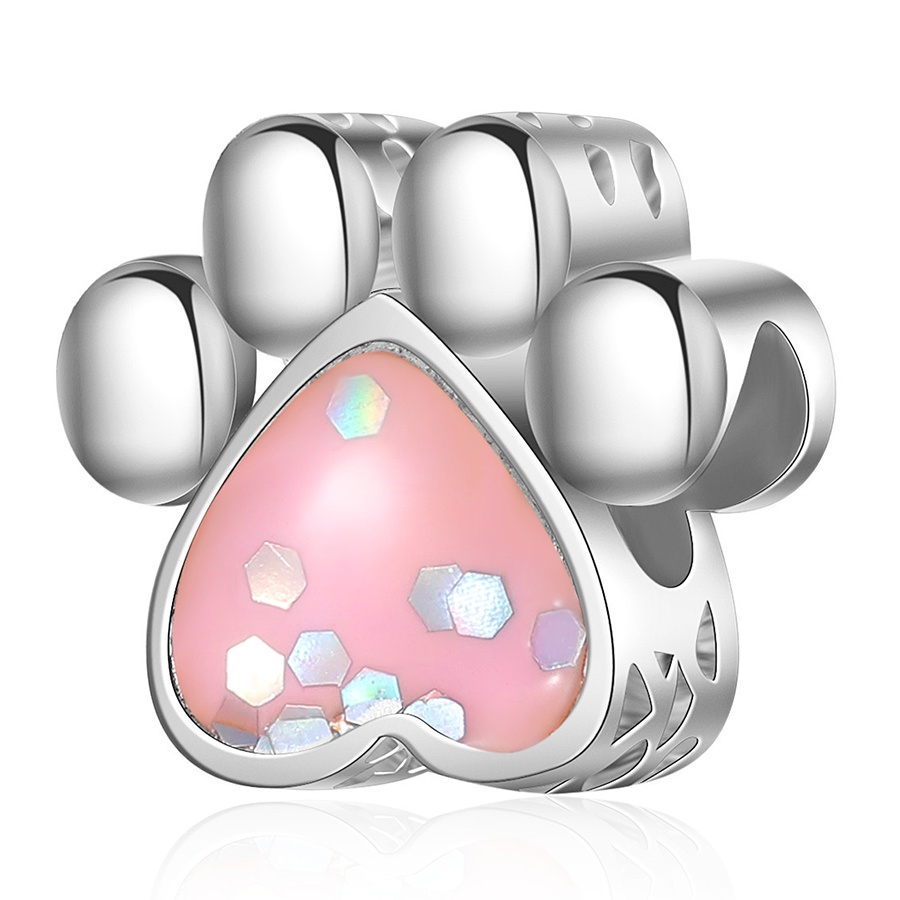 Dinglly Màu Bạc Tròn Cố Định Kẹp Hạt Hình Cầu Ngôi Sao Đính Hạt Charm Vương Miện Phù Hợp Với DIY Trang Sức Phụ Kiện