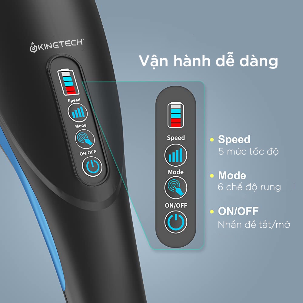 Ảnh Máy Massage Cầm Tay Đa Năng Cao Cấp KINGTECH LUX-900 - Mát Xa Toàn Thân, Chuyên Sâu Cho Lưng, Cổ, Vai, Gáy Cánh Tay 3