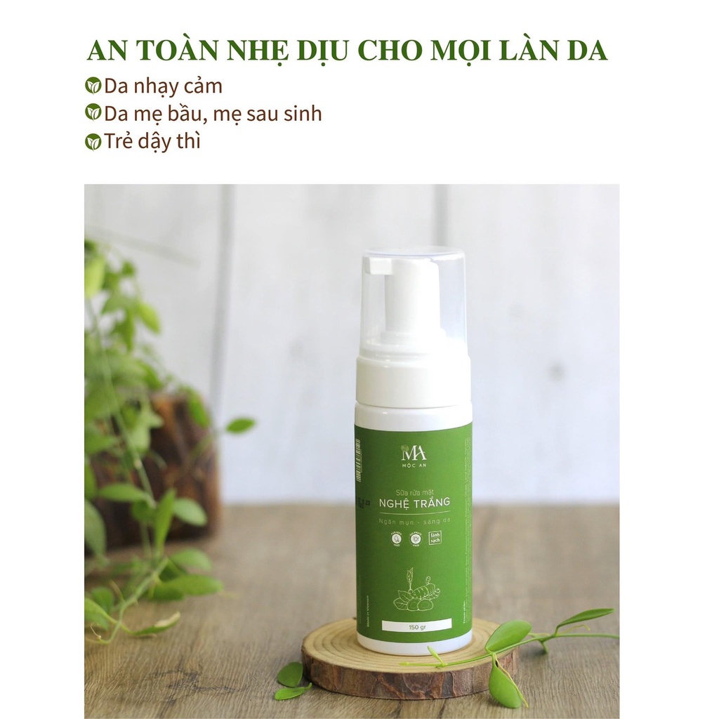 Ảnh Sữa Rửa Mặt Tạo Bọt Mộc An Chiết Xuất Nghệ Trắng Tảo Biển, Giúp Sáng Da Giảm Mụn 150g 4