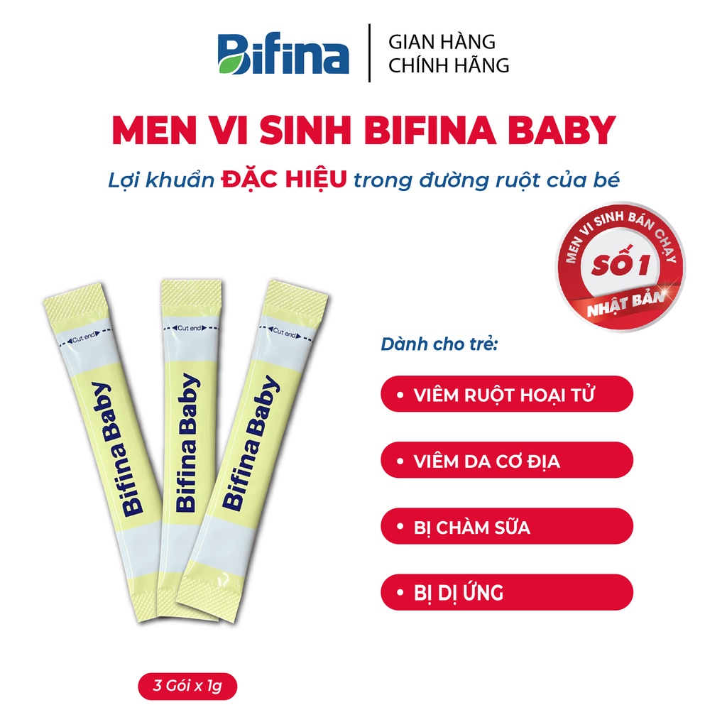 Ảnh Men vi sinh Bifina Baby Nhật Bản - Lẻ 3 gói (không có hộp)-Lợi khuẩn chiến binh cho trẻ sơ sinh Viêm da cơ địa, chàm sữa 2