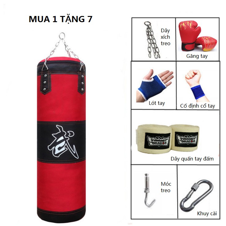 Ảnh Vỏ Bao Đấm Bốc Treo Tường 3 Lớp Cao Cấp Chính Hãng Amalife - Bao Cát Mua 1 tặng 7 Phụ Kiện Đầy Đủ Đi Kèm 1