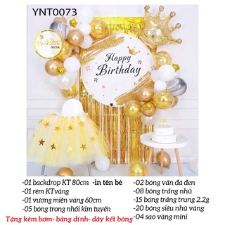 Sét trang trí sinh nhật cho bé kèm bạt in tên bé , YẾN NHI SHOP