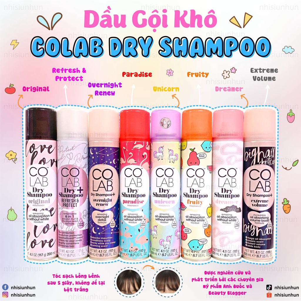 Dầu gội khô Colab - Dry Shampo [ Giao ngẫu nhiên ] | Shopee Việt Nam