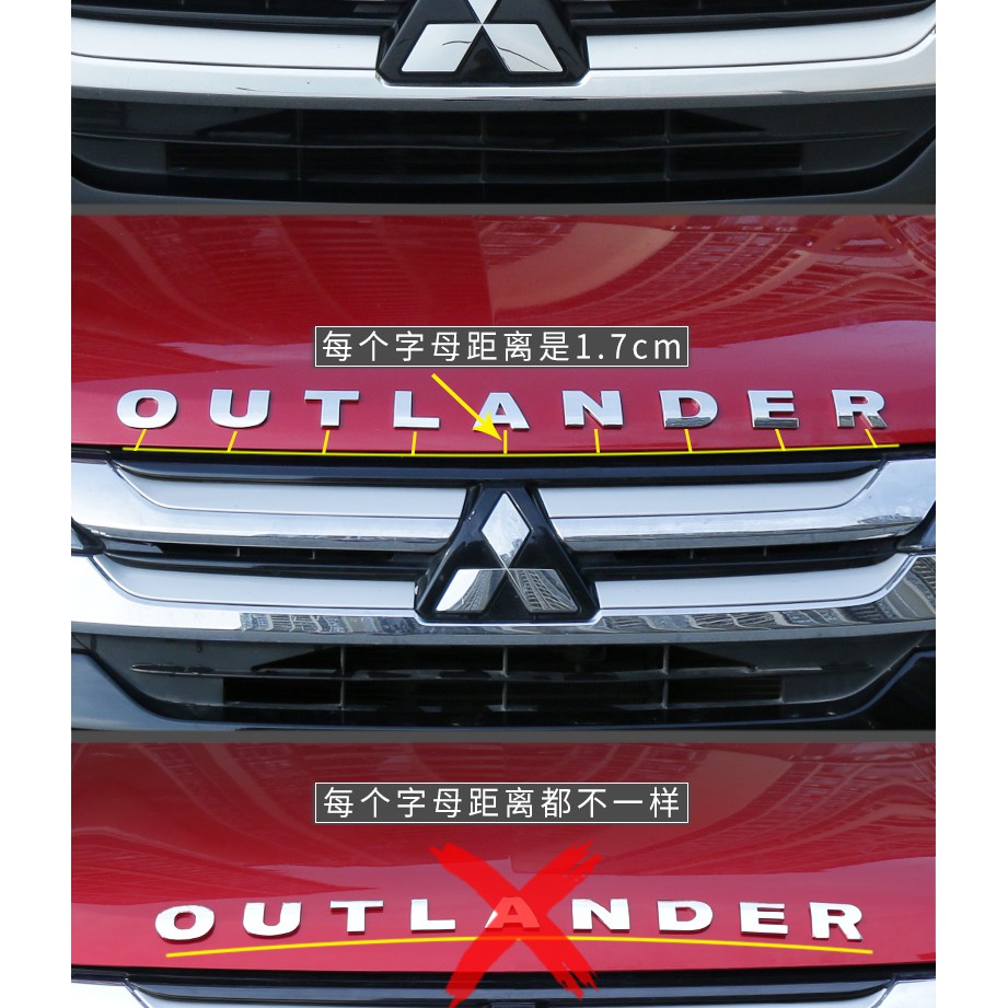 Chữ OUTLANDER chuẩn inox xịn gắn trang trí xe OUTLANDER