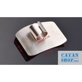 Tấm inox xỏ ngón bảo vệ ngón tay, chống đứt tay khi thái, cắt lát thực phẩm khi vào bếp GD377-BVngonInox