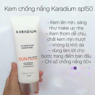 Kem chống nắng Karadium Sun Snail Repair Cream 70ml