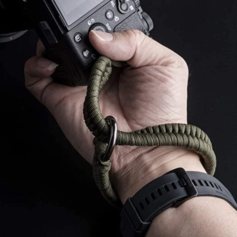 Dây đeo máy ảnh bện Paracord cổ tay cho Pentax, Panasonic DSLR