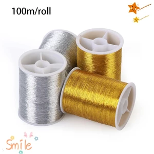 SMILE 100 mét Thêu Chỉ Spool DIY Crafts dây vàng