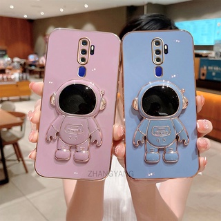 ốp lưng oppo a5 2020 a9 2020 TPU Mạ điện 3D Phi hành gia có chân đế ốp điện thoại oppo a5 2020 a9 2020