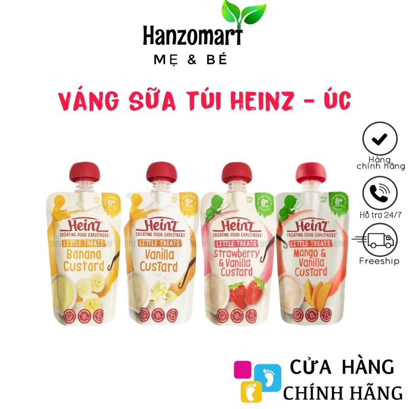 Váng Sữa Heinz Custard 120g, cho bé từ 6 tháng trở lên Úc hanzomart