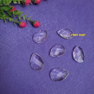 Hạt giọt nước pha lê nhựa trắng trong góc cạnh lấp lánh, hạt trang trí dreamcatcher handmade Pinky Shop mã HPLN1